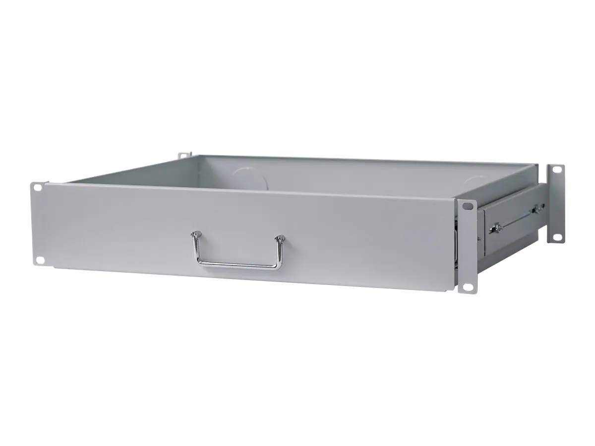 Intellinet 19" Drawer Shelf, 2U, Shelf Depth 350mm, Max 30kg, Grey, Three Year Warranty - Rack Storage Drawer - Grau, RAL 7035 - 2U - 48.3 cm (19")