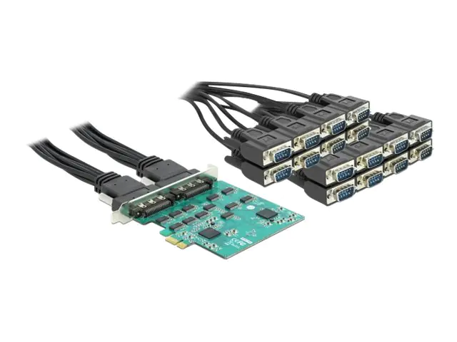 Delock PCI Express Card to 16 x Serial RS-232 High Speed ESD protection - Serieller Adapter - PCIe 1.1 - RS-232 x 16 - grün