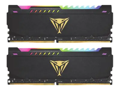 Patriot Viper Steel RGB - DDR4 - Kit - 32 GB: 2 x 16 GB - DIMM 288-PIN - 3200 MHz / PC4-25600 - CL16 - 1.35 V - ungepuffert - non-ECC - Schwarz