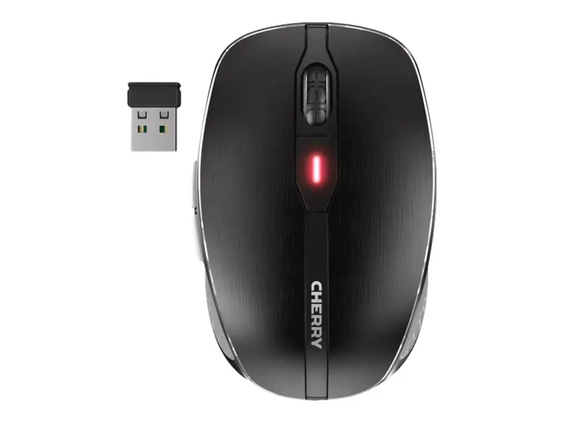 CHERRY MW 8C Advanced - Maus - ergonomisch - optisch - 6 Tasten - kabellos - 2.4 GHz, Bluetooth 4.0 - kabelloser Empfänger (USB) - Schwarz