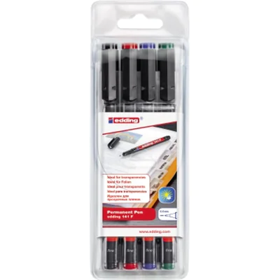 edding Folienschreiber Permanent Pen 4-141-4 sortiert 4 St./Pack.