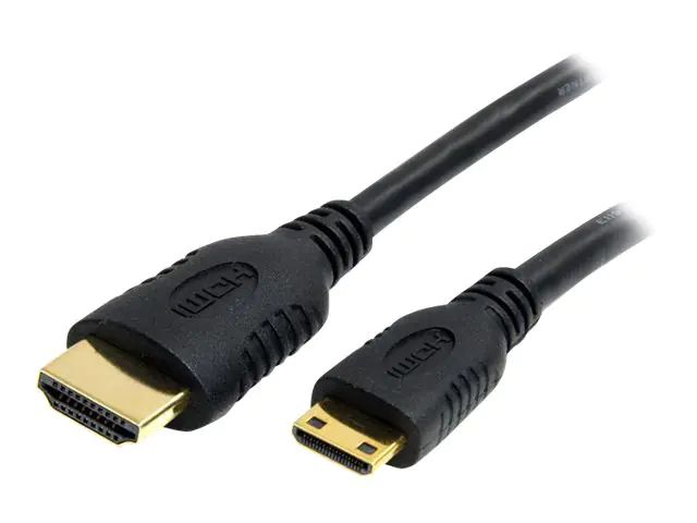 StarTech 0,5 m High Speed HDMI-Kabel mit Ethernet - HDMI auf HDMI Mini - Stecker/Stecker - HDMI-Kabel mit Ethernet - HDMI männlich zu 19 pin mini HDMI Type C männlich - 50 cm - abgeschirmt - Schwarz
