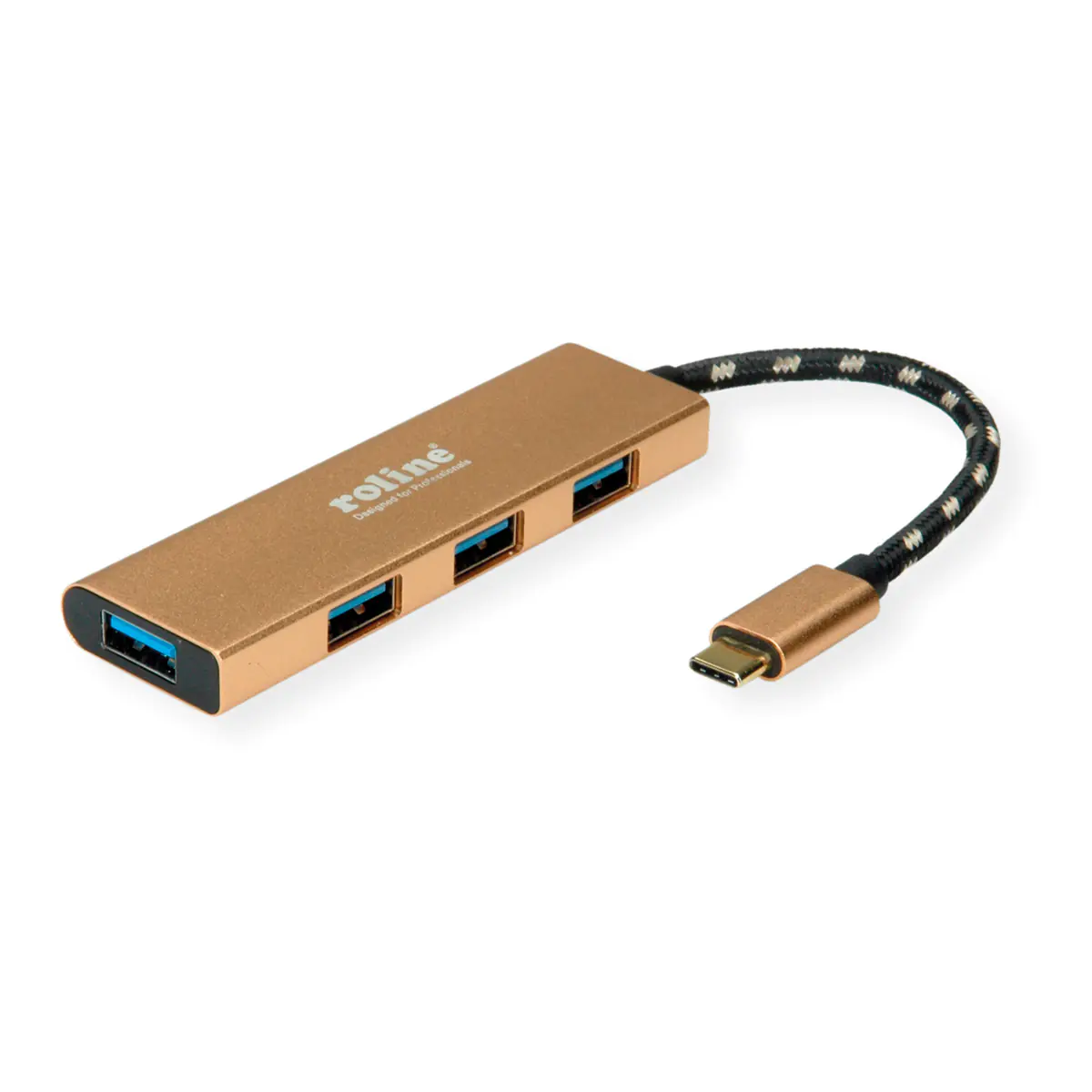 Roline GOLD USB3.2 Gen1 SLIM Hub Typ C 4xA