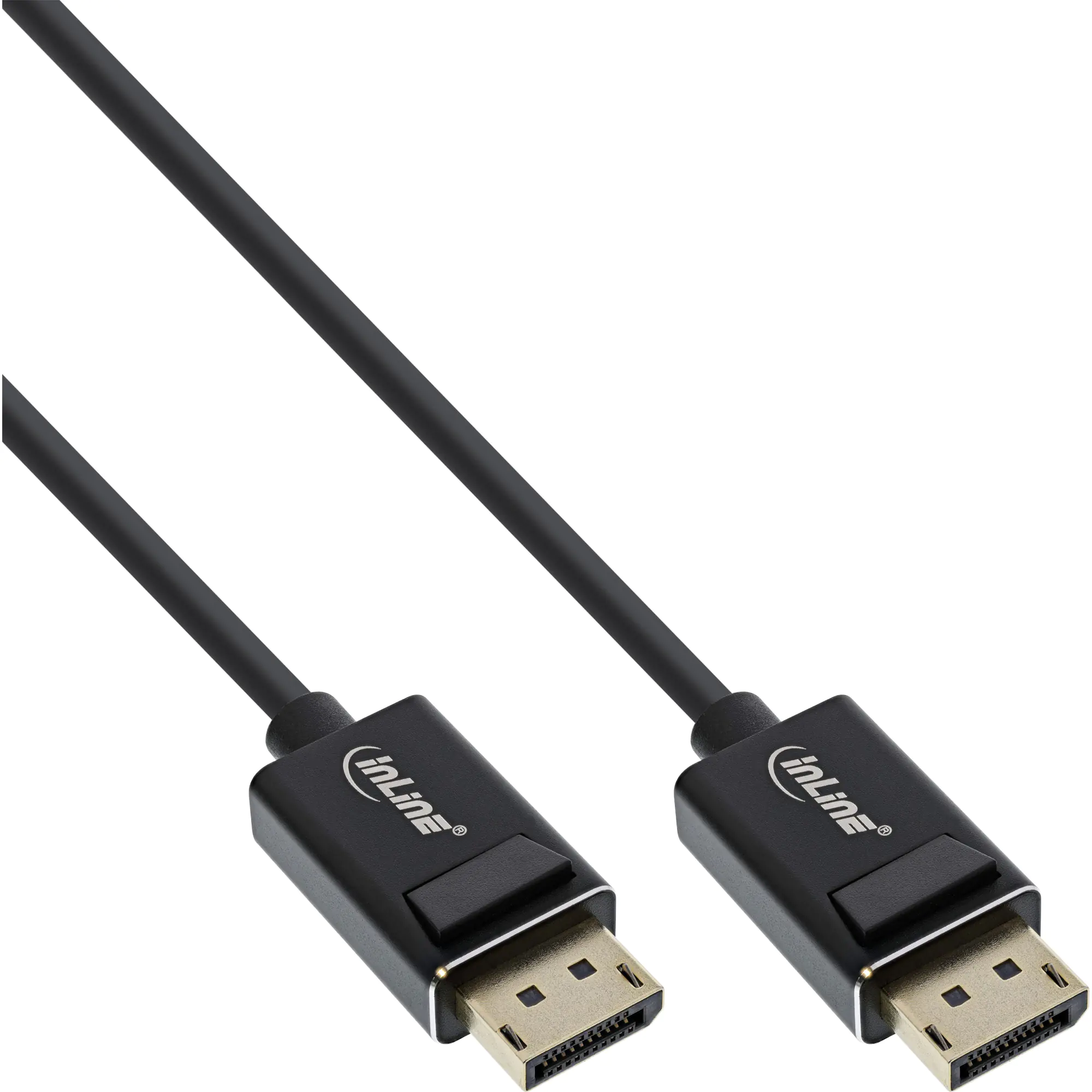 InLine - DisplayPort-Kabel - DisplayPort (M) zu DisplayPort (M) - DisplayPort 2.0 - 1 m - unterstützt 4K 144 Hz (3840 x 2160), unterstützt 8K 60 Hz (7680 x 4320), unterstützt 4K 120 Hz (3840 x 2160), unterstützt 5K 60 Hz (5120 x 2880) - Schwarz