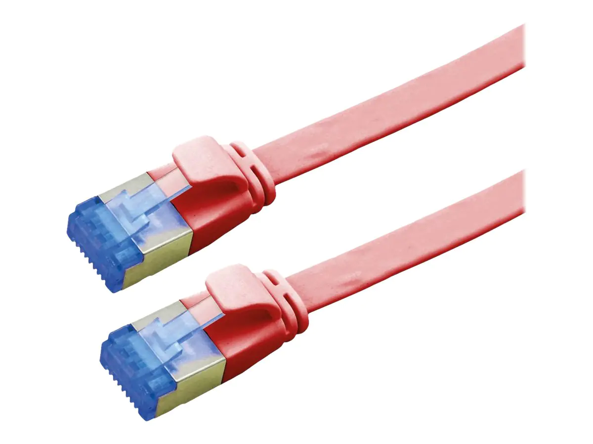 VALUE - Patch-Kabel - RJ-45 (M) zu RJ-45 (M) - 3 m - FTP - CAT 6a - geformt, ohne Haken, extraflach - Rot