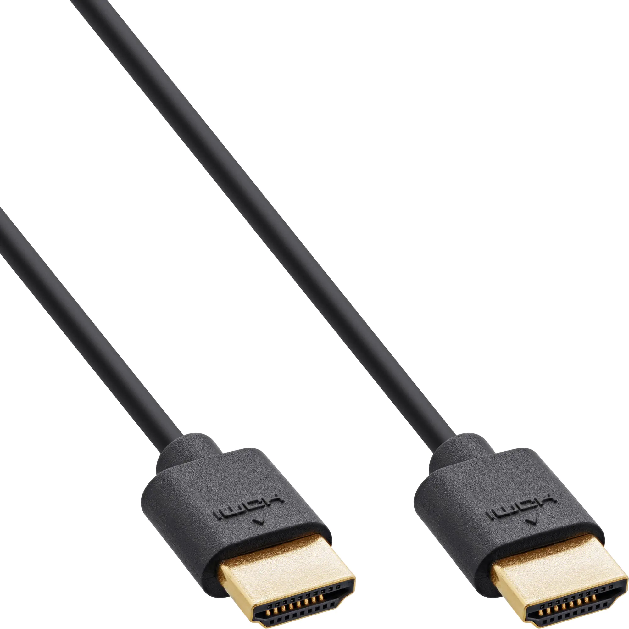 InLine - Ultra High Speed - HDMI-Kabel mit Ethernet - HDMI männlich zu HDMI männlich - 50 cm - Dreifachisolierung - Schwarz - Unterstützung für 3D-Video