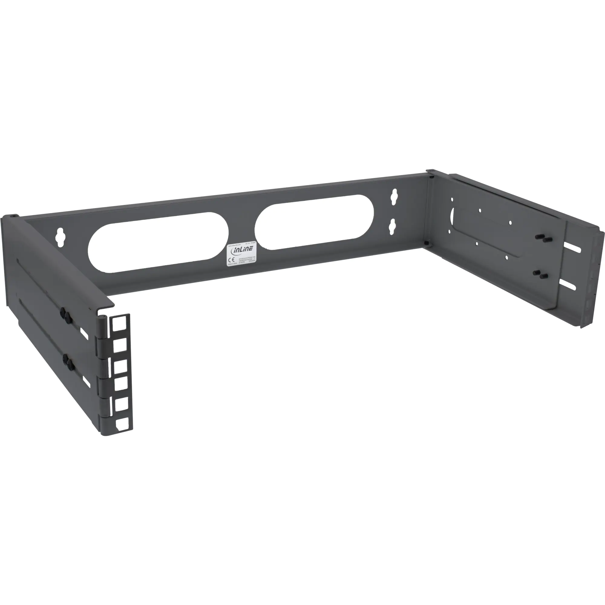 InLine 19" Rack zur Wandmontage - 2HE - 24-40 cm Tiefe - schwarz RAL9005 19102A