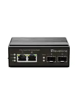 LevelOne IGP-0432 - Switch - industriell, -40°C bis 75°C - unmanaged - 2 x 10/100/1000 (PoE) + 2 x Gigabit SFP - an DIN-Schiene montierbar - PoE (60 W)