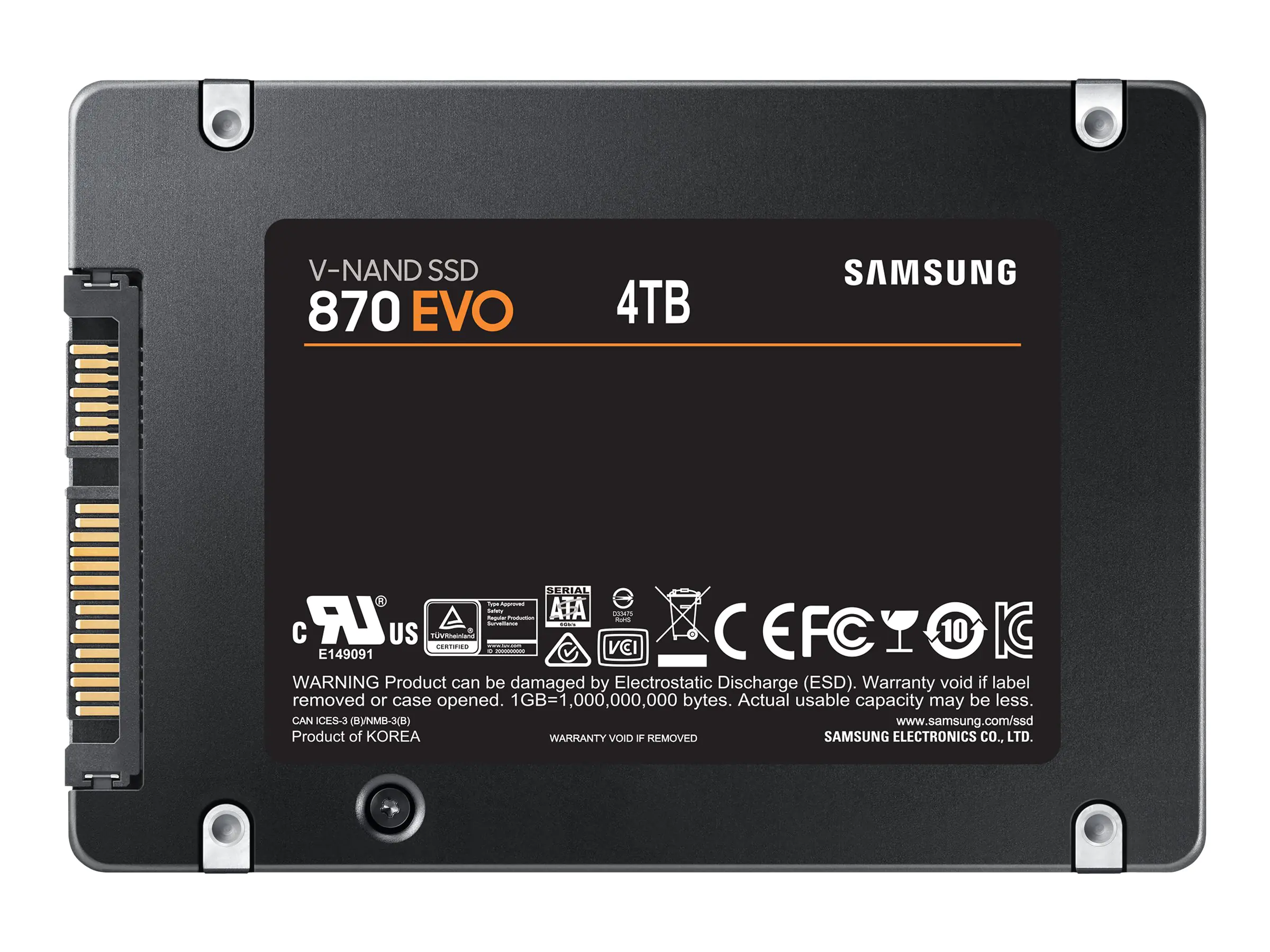 Samsung 870 EVO MZ-77E4T0B - SSD - verschlüsselt - 4 TB - intern - 2.5" (6.4 cm) MZ-77E4T0B/EU