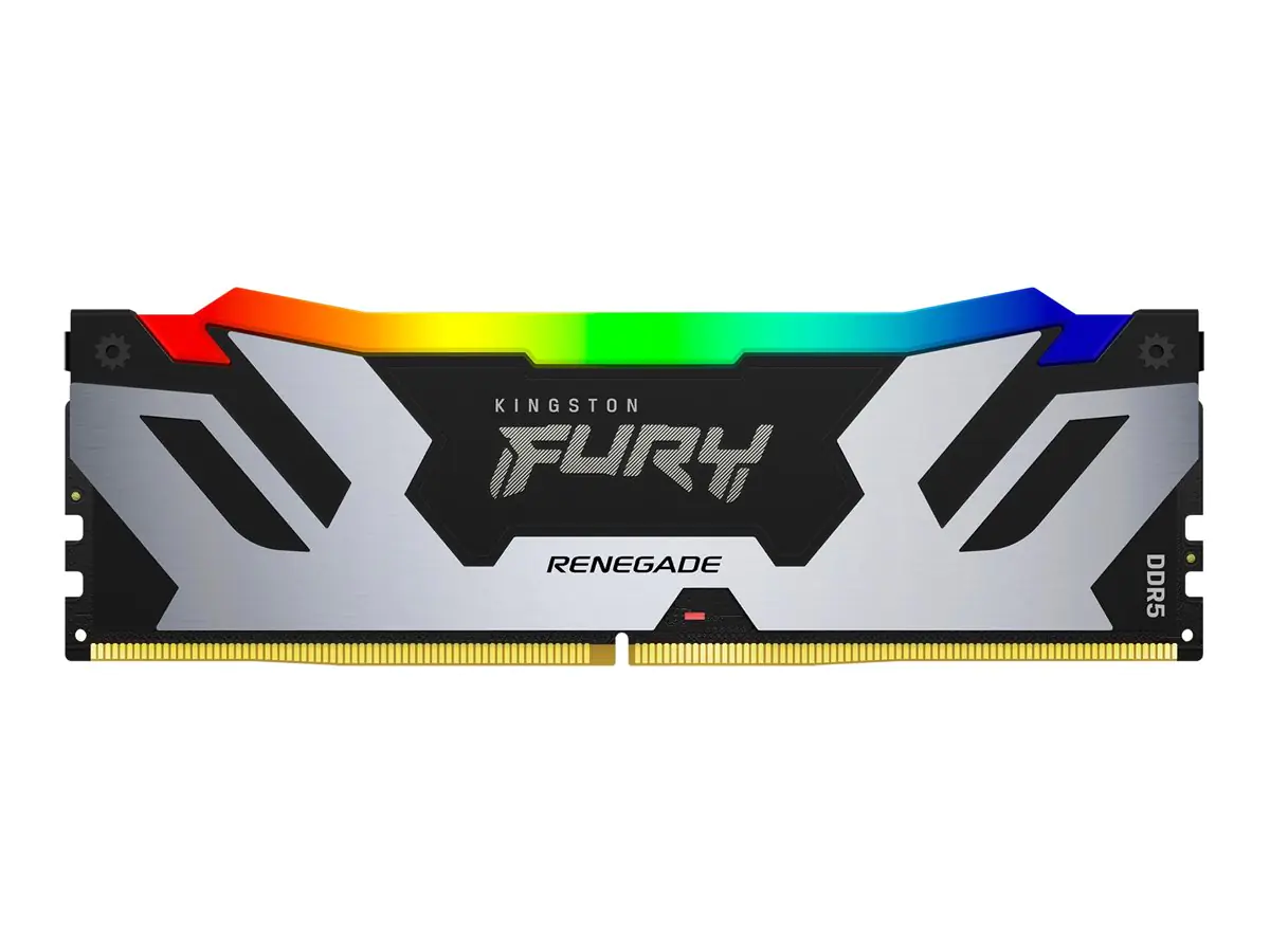 Kingston FURY Renegade RGB - DDR5 - Modul - 32 GB: 1 x 32 GB - DIMM 288-PIN - 6400 MT/s / PC5-51200 - CL32 - 1.1 V - ungepuffert - on-die ECC - Schwarz, Silber
