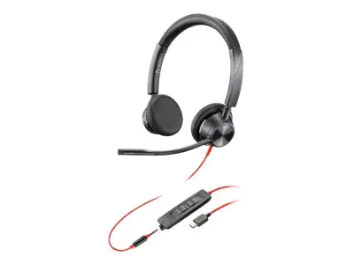 Poly Blackwire 3325 - Blackwire 3300 series - Headset - On-Ear - kabelgebunden - 3,5 mm Stecker, USB-C - Schwarz - UC-zertifiziert