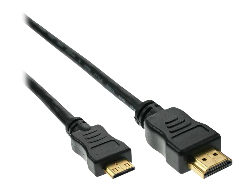 InLine High Speed - HDMI-Kabel - HDMI männlich zu 19 pin mini HDMI Type C männlich - 30 cm - Schwarz - 1080p-Unterstützung