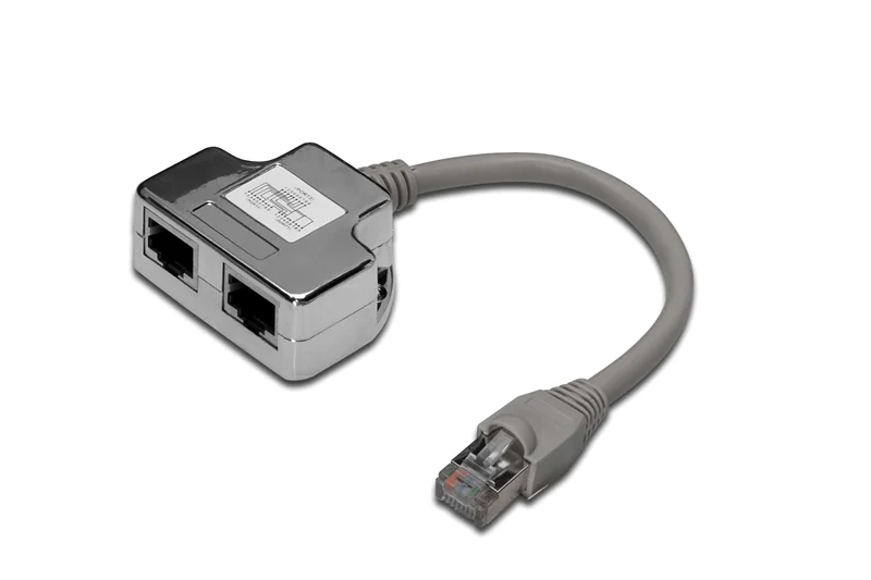 DIGITUS - Netzwerk-Splitter - RJ-45 (M) zu RJ-45 (W) - 19 cm - abgeschirmt - CAT 5e