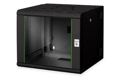Digitus Professional Unique DN-19 09-U-3-SW - Schrank Netzwerkschrank - geeignet für Wandmontage - Schwarz, RAL 9005 - 9U - 48.3 cm (19")