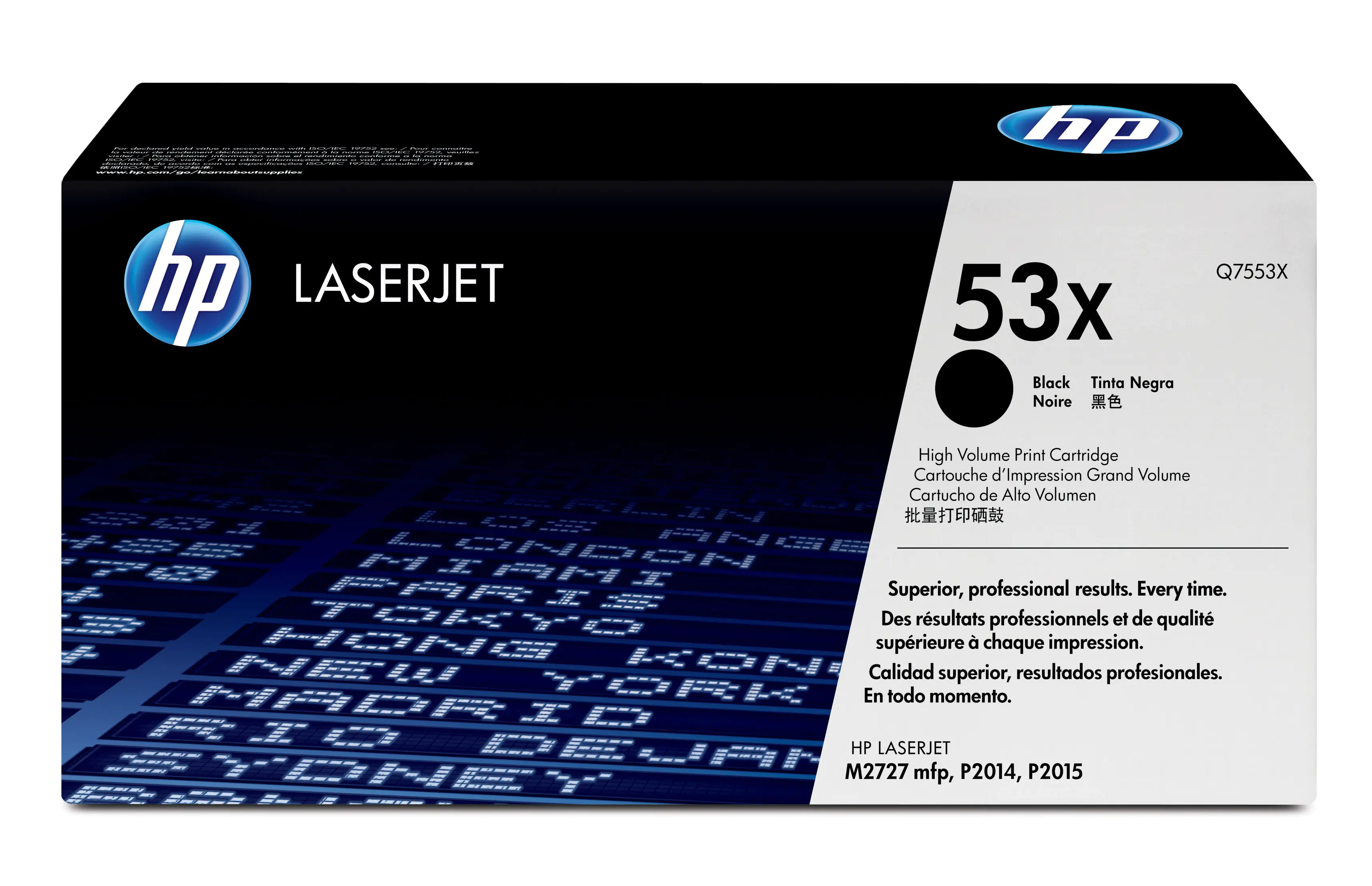 HP 53X - Hohe Ergiebigkeit - Schwarz - Original - LaserJet - Tonerpatrone (Q7553X) - für LaserJet M2727nf MFP, M2727nfs MFP, P2014, P2014n, P2015, P2015d, P2015dn, P2015n, P2015x