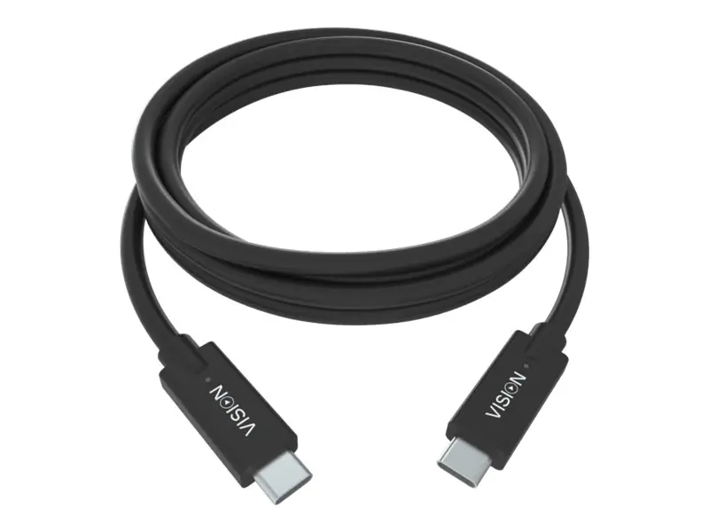 Vision Professional - USB-Kabel - 24 pin USB-C (M) zu 24 pin USB-C (M) - USB 3.1 Gen 2 / Thunderbolt 3 - 3 A - 1 m - umkehrbare Stecker - Schwarz