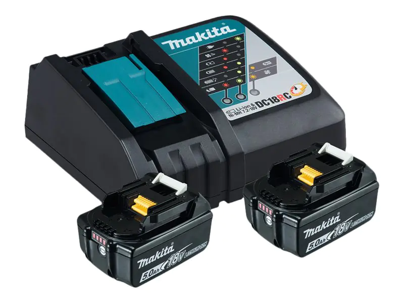 Makita DC18RC - Batterieladegerät + Batterie 2 x - Li-Ion - 5 Ah - 90 Wh - 1 x Batterien laden