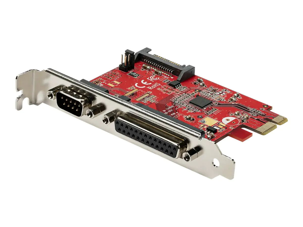 StarTech PCIe-Karte mit serieller und paralleler Schnittstelle - PCI-Express-Kombi-Adapterkarte mit 1x DB25-Parallelschnittstelle & 1x serieller RS232-Schnittstelle (PEX1S1P950) - Adapter Parallel/Seriell - PCIe 2.0 Low-Profile - IEEE 1284 x 1 + RS-232 x