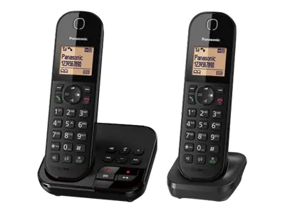 Panasonic KX-TGC422G - Schnurlostelefon - Anrufbeantworter mit Rufnummernanzeige - DECT - Schwarz + zusätzliches Handset