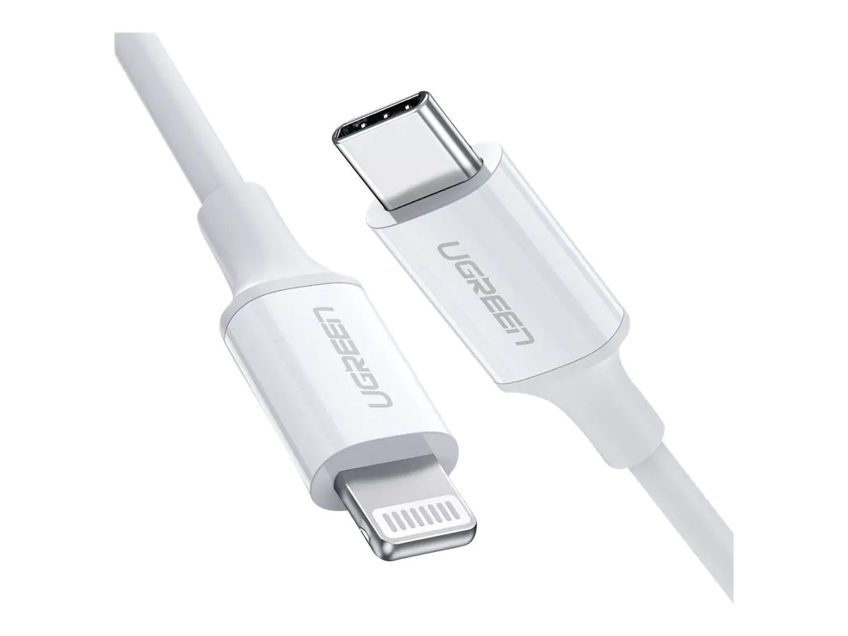 Ugreen 10493, 1 m, USB C, USB C/Lightning, Weiblich, Männlich, Weiß