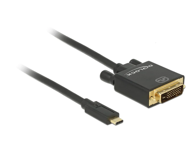 Delock Externer Videoadapter - USB-C/DVI 24+1 - 2m Parade PS171 Schwarz - 85321