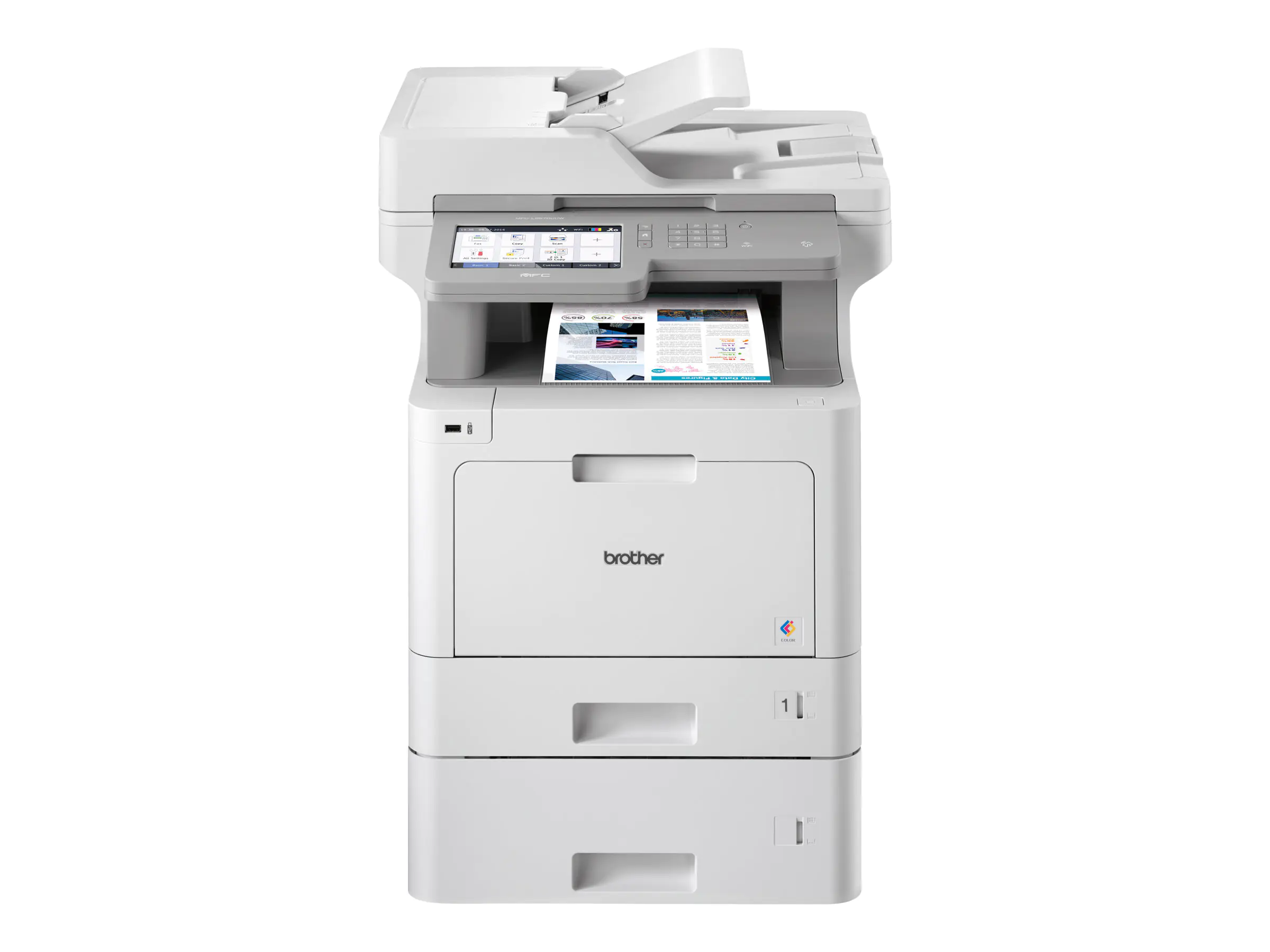 Brother MFC-L9570CDWT - Multifunktionsdrucker - Farbe - Laser - A4/Legal (Medien) - bis zu 31 Seiten/Min. (Drucken) - 800 Blatt - 33.6 Kbps - USB 2.0, Gigabit LAN, Wi-Fi(n), USB-Host, NFC mit Brother PRINT AirBag für 400.000 Seiten