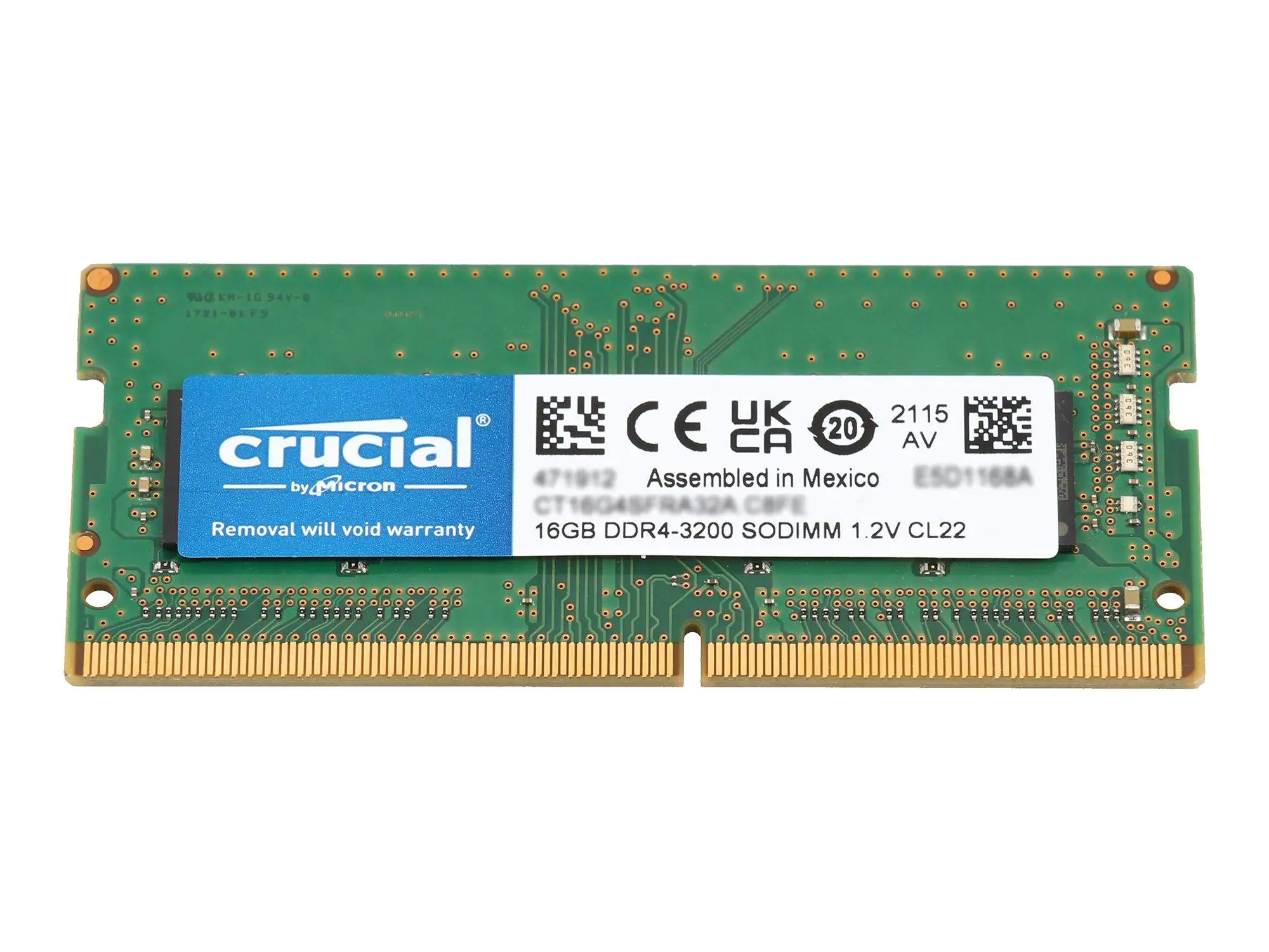 Crucial - DDR4 - Modul - 16 GB - SO DIMM 260-PIN - 3200 MHz / PC4-25600 - CL22 - 1.35 V - ungepuffert - non-ECC