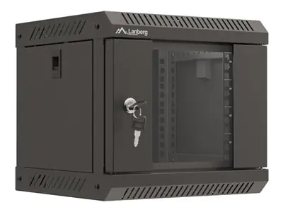 Lanberg Schrank Netzwerkschrank - geeignet für Wandmontage - Schwarz, RAL 9004 - 4U - 25.4 cm