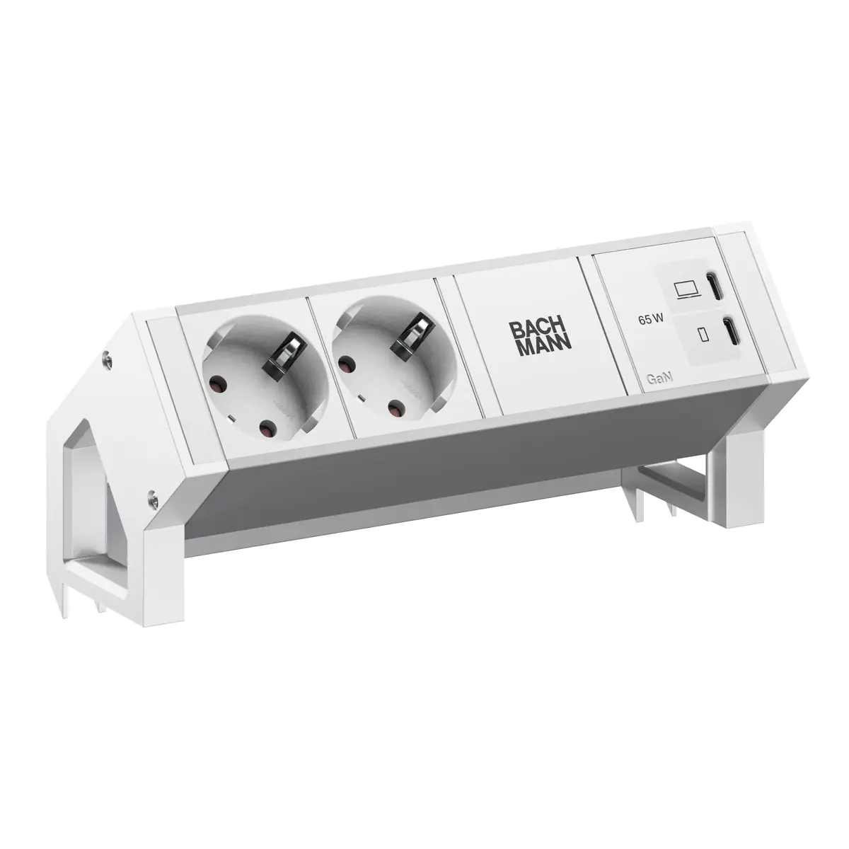 Bachmann DESK2 ALU WHITE 2xCEE7/3 1xUSB C/C 65W RAL9010 BM0022043