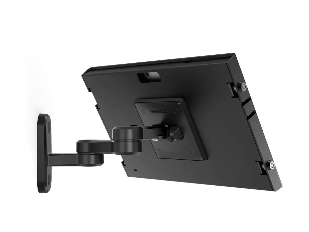 Compulocks Surface Pro 8-11 Apex Enclosure Swing Wall Mount - Befestigungskit (Gehäuse, Gelenkarm) - Schwenkarm - für Tablett - verriegelbar - hochwertiges Aluminium - Schwarz - Bildschirmgröße: 33 cm (13") - Wandmontage, Thekenbereich - für Microsoft Sur