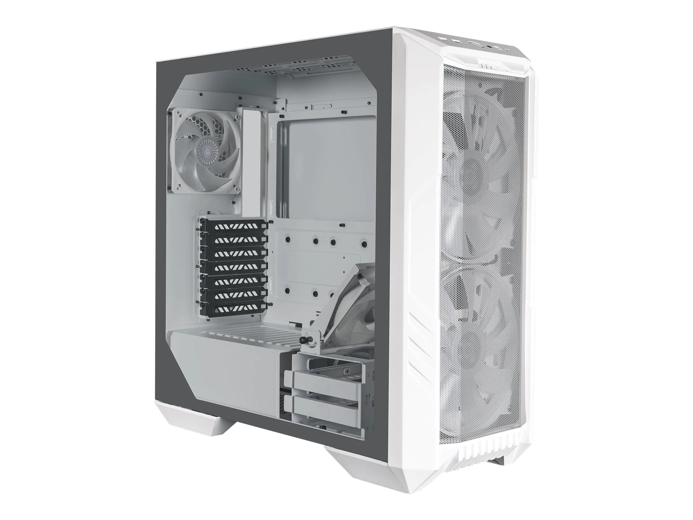 CoolerMaster HAF 500 - Tower - E-ATX - Seitenteil mit Fenster (gehärtetes Glas) - keine Spannungsversorgung (ATX) - weiß - USB/Audio