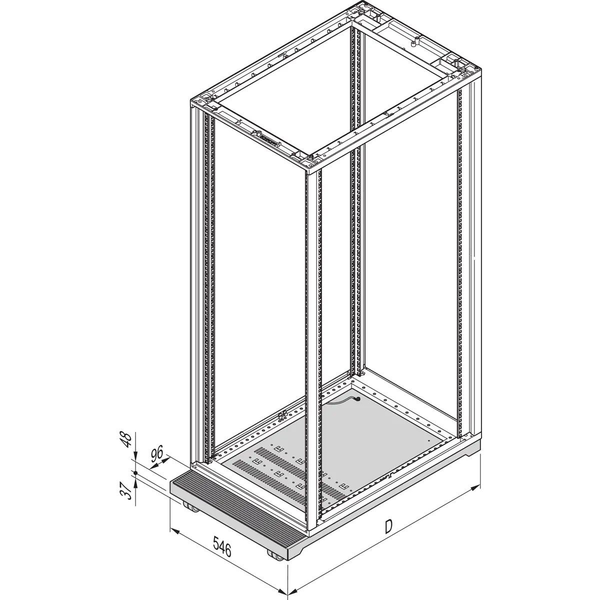 Schroff PLINTH MOBILE 500D RAL7021
