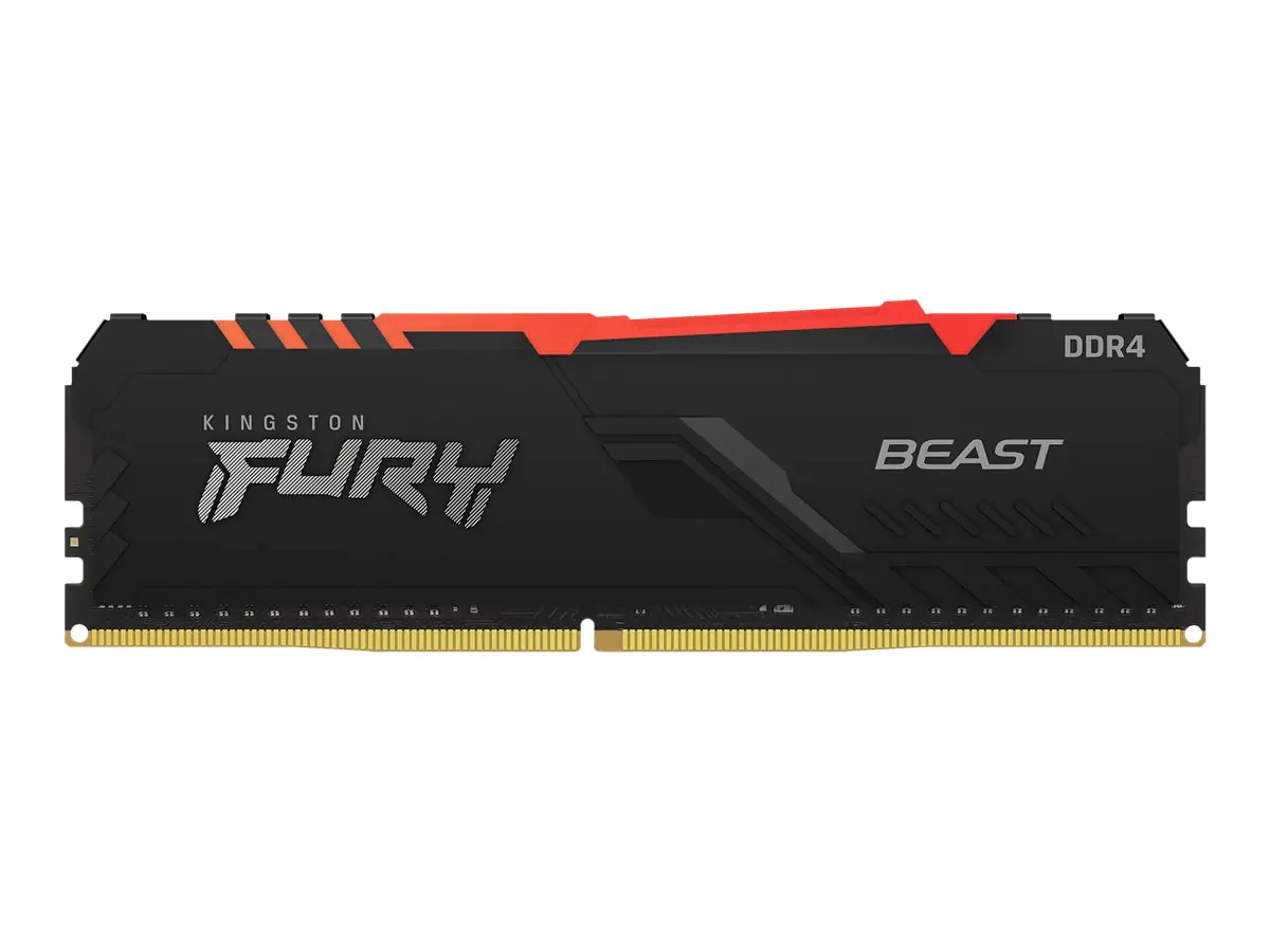Kingston FURY Beast RGB - DDR4 - Kit - 128 GB: 4 x 32 GB - DIMM 288-PIN - 3000 MHz / PC4-24000 - CL16 - 1.35 V - ungepuffert - non-ECC - Schwarz