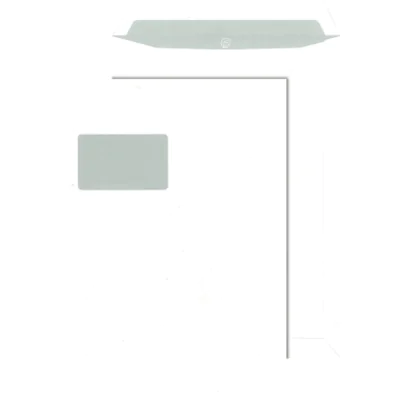MAILmedia Versandtasche DIN C4 mit Fenster 100g/m² mit Haftklebung Offsetpapier weiß 250 St./Pack.