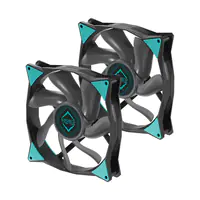 IceGale - Gehäuselüfter - 140 mm - Schwarz (Packung mit 2)