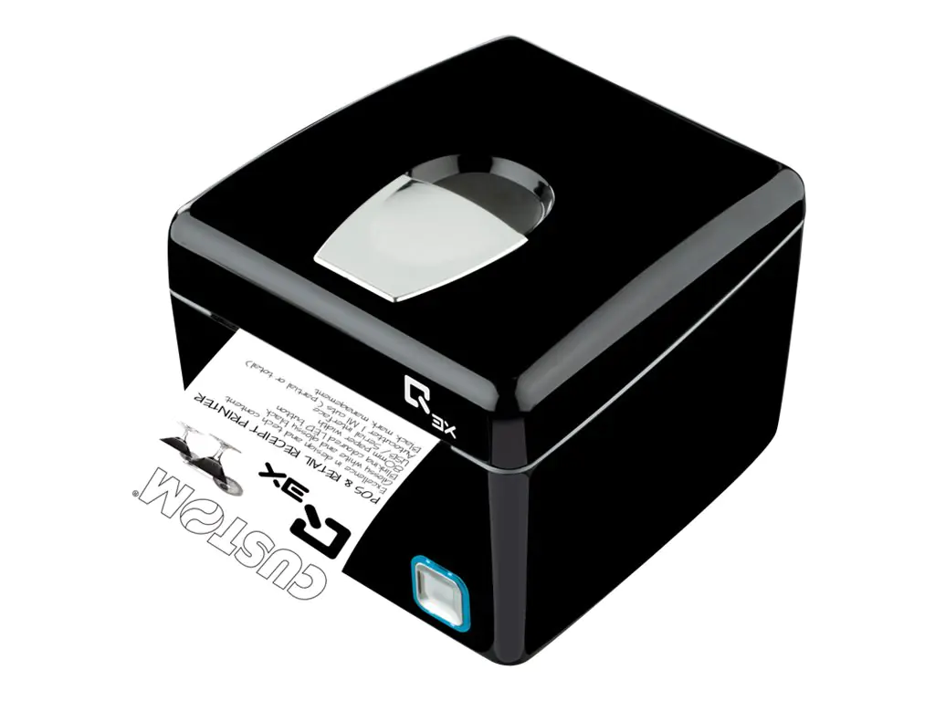 Custom Q3X - Belegdrucker - Thermodirekt - 8 cm Rolle - 203 dpi - bis zu 150 mm/Sek. - LAN - Cutter - Schwarz