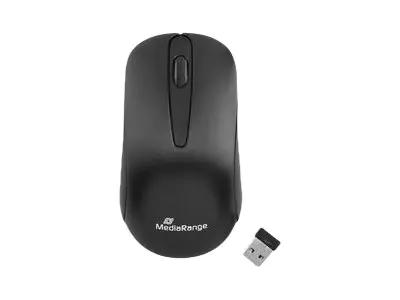 MediaRange MROS209 - Maus - optisch - 3 Tasten - kabellos - 2.4 GHz - kabelloser Empfänger (USB) - Schwarz
