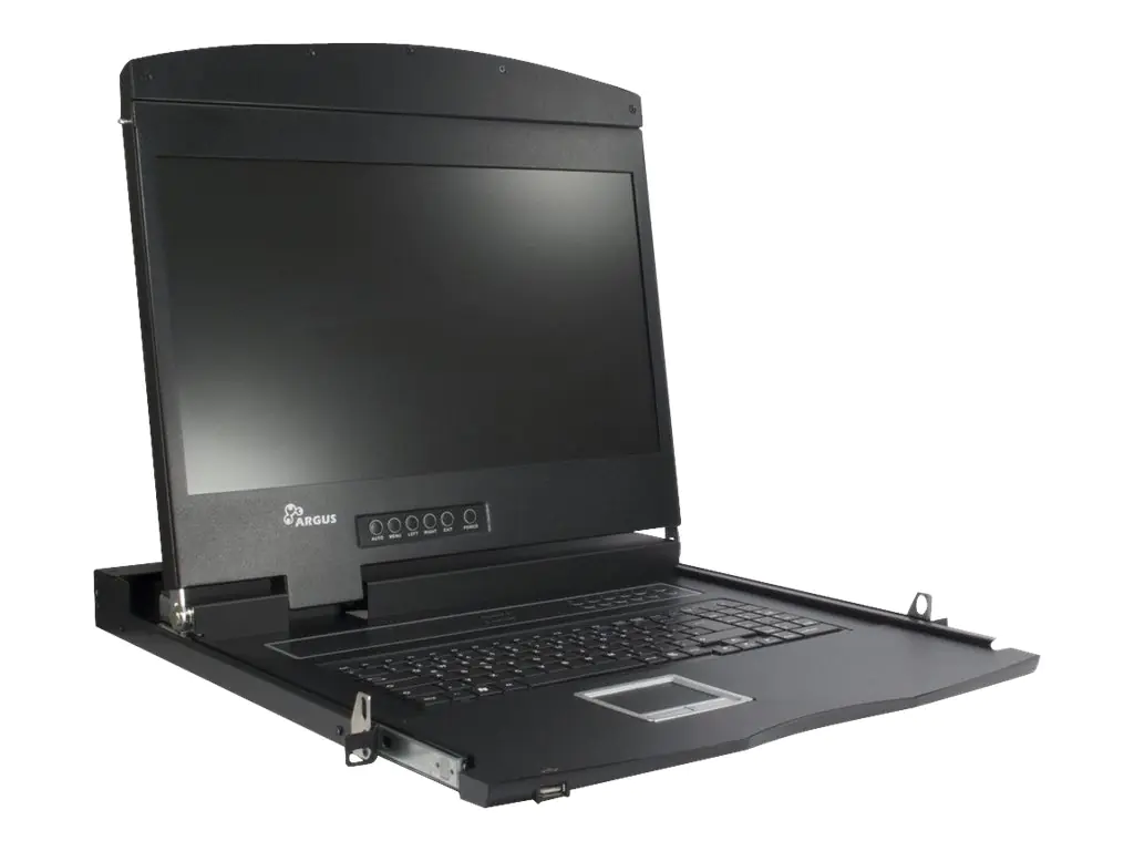 Inter-Tech Argus AS-9104 ULS - KVM-Konsole mit KVM-Switch - 4 Anschlüsse - PS/2, USB - QWERTZ -