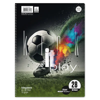 Staufen Collegeblock Style Kick it DIN A4 kariert mit Rand innen/außen 70g/m² Motiv sortiert (freie Motivauswahl nicht möglich) 80 Bl.