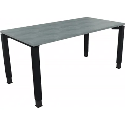 Schreibtisch Vierfuß Quadratrohr B1600xT800xH680-820 an/Beton