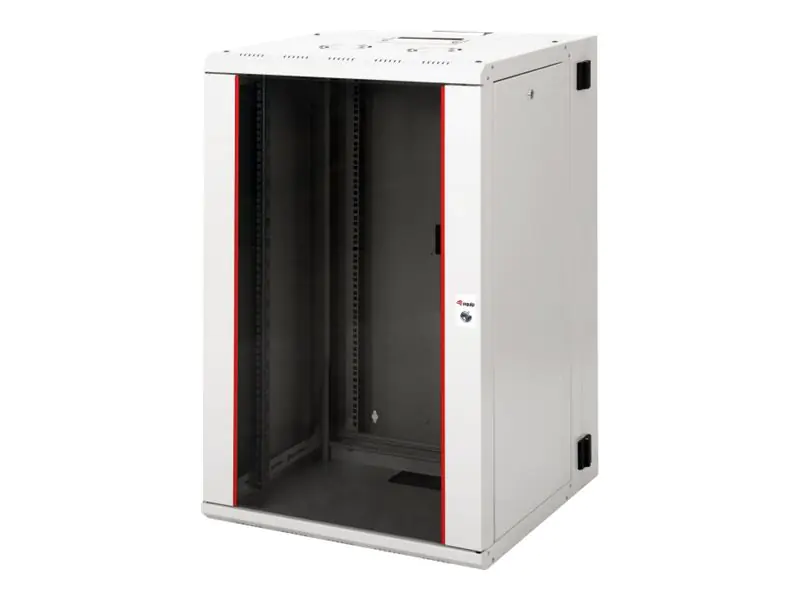 Equip Pro Mount - Schrank Netzwerkschrank - doppelte Abschnitte, 600x600 mm, mit Glastür, abnehmbare und abschließbare Paneele, montiert - geeignet für Wandmontage - RAL 7035, Hellgrau - 20U - 48.3 cm (19") EPM-20-6060-G-CXAA