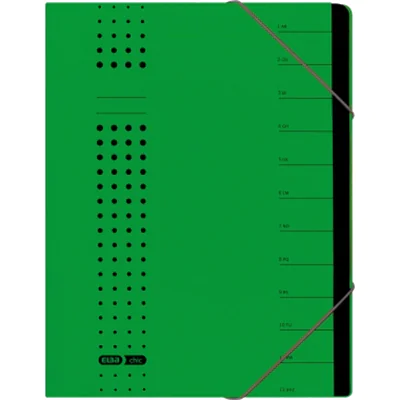 ELBA Ordnungsmappe chic 400001994 DIN A4 12Fächer Karton grün