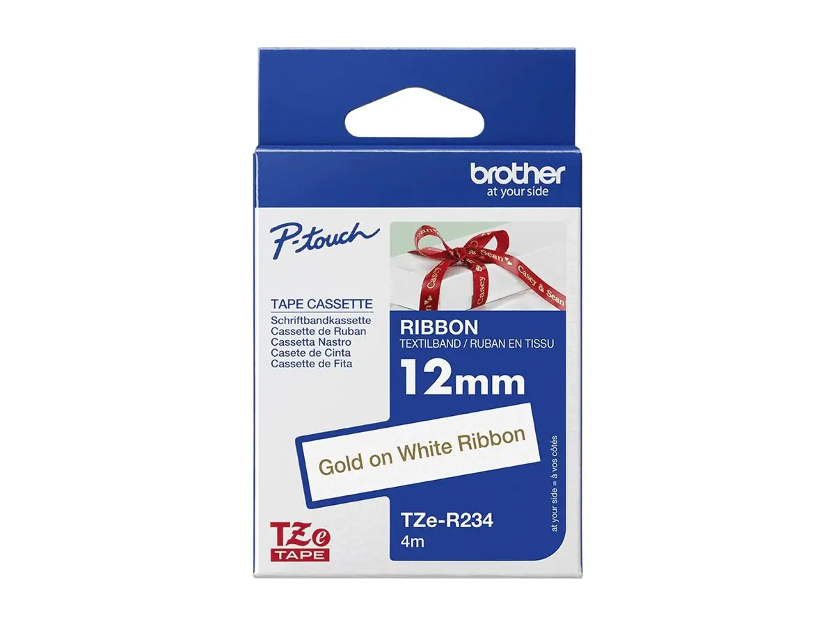 Brother TZe-R234 - Gold auf Weiß - Rolle (1,2 cm x 4 m) TZER234