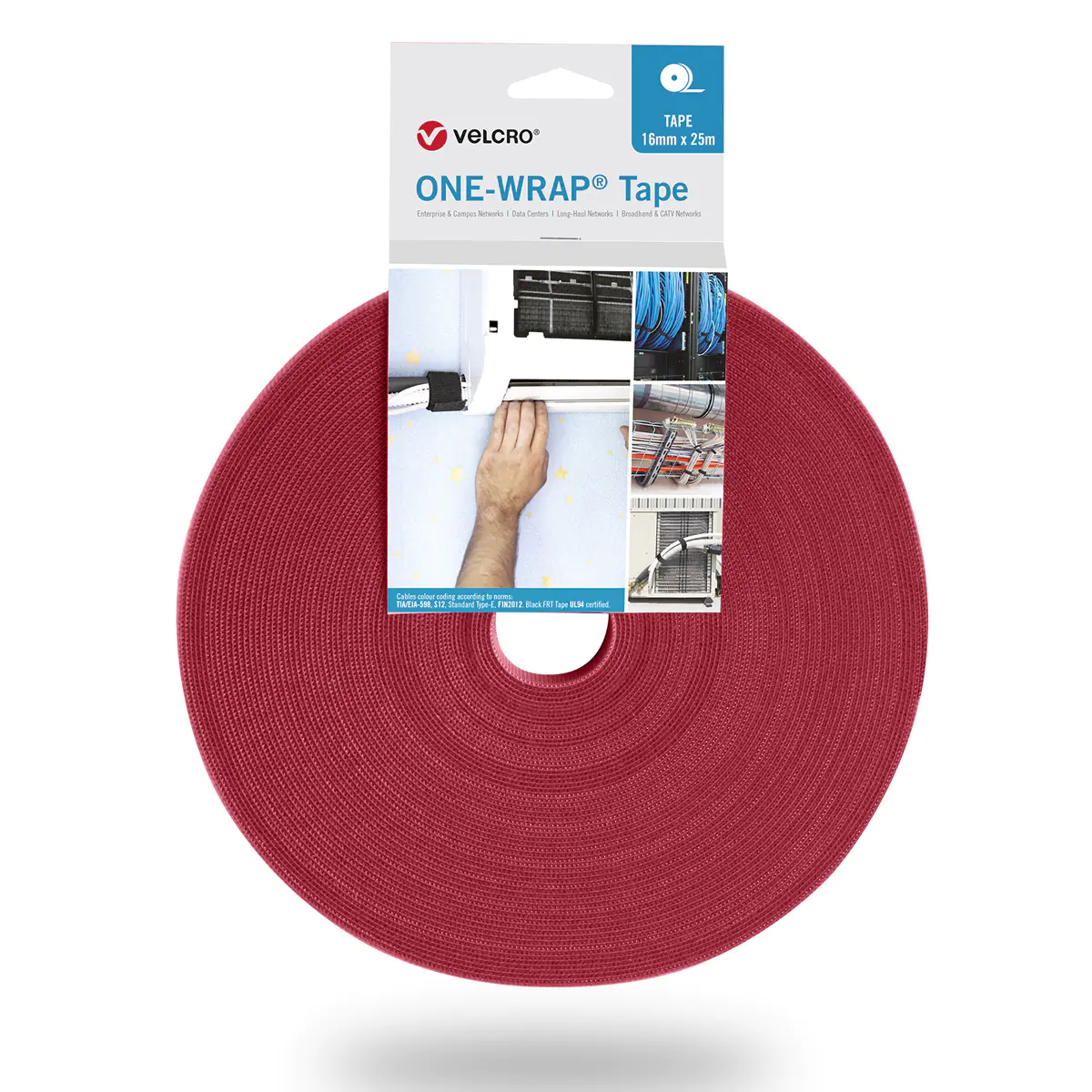 VELCRO One Wrap Band 25m 50mm Rot VEL-OW64183