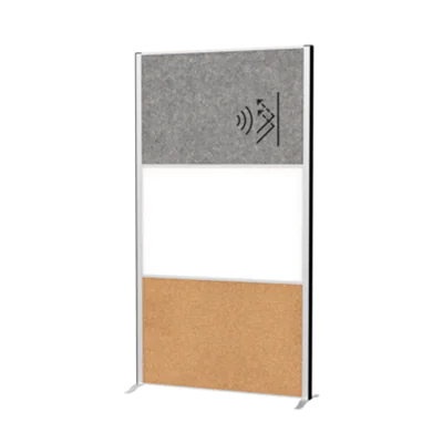 MAUL Stellwand MAULconnecto 100 x 182 cm (B x H) Zweibeinstativ Stahl, 100 % PES-Fasern, Kork dunkelgrau, weiß, braun