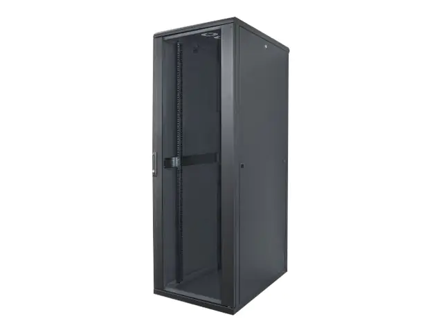 Intellinet Network Cabinet, Free Standing (Standard), 42U, Usable Depth 123 to 373mm/Width 503mm, Black, Flatpack, Max 1500kg, Server Rack, IP20 rated, 19", Steel, Multi-Point Door Lock, One Lock Per Side Panel, Three Year Warranty - Schrank Netzwerkschra