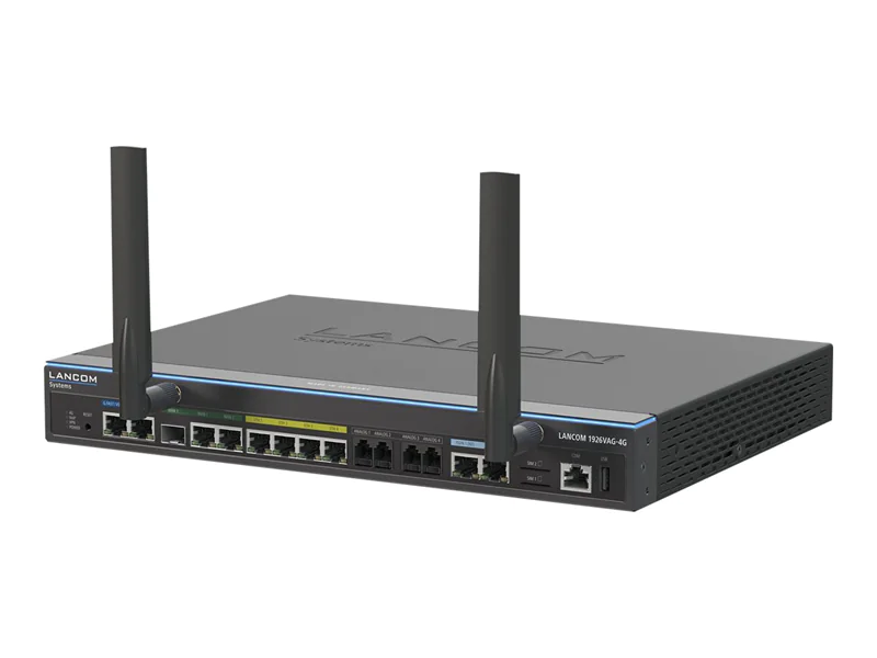 Lancom 1926VAG-4G (EU), Schwarz, 1U, Metall, 1 Lüfter, Extern, BGP4, LISP, OSPFv2, RIP-2 62123