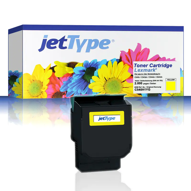 jetType Toner kompatibel zu Lexmark C540H1YG gelb 2.000 Seiten 1 Stück