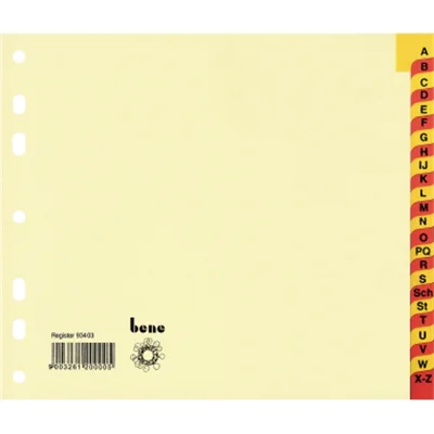 Bene Register 93403 A-Z DIN A4 halbe Höhe 24teilig ch Taben rt/ge