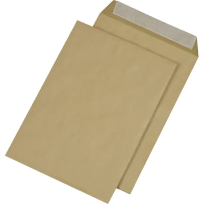 MAILmedia Versandtasche DIN B4 250 x 353 mm (B x H) ohne Fenster 110g/m² mit Haftklebung Natronpapier ohne Fadenverstärkung braun 250 St./Pack.